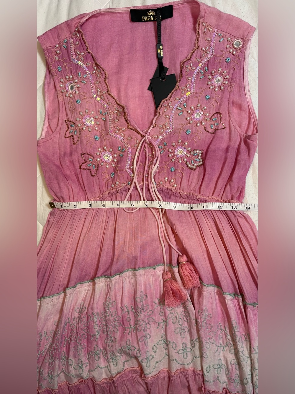 NWT Papa Pia Luxe Pink Embellished Maxi Dress | One Size - Picture 13 of 15